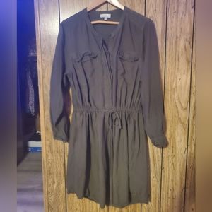 LUCKY BRAND Green Tie Waist Button Down Dress - XL